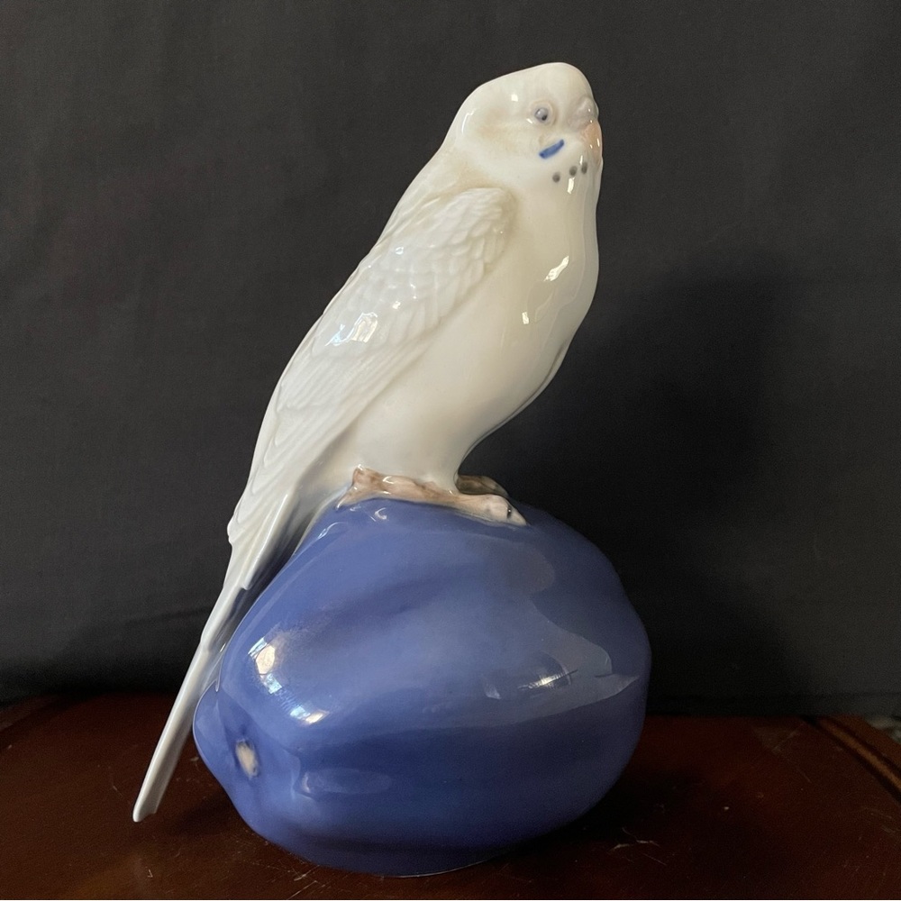 Royal Copenhagen Budgerigar by Jeanne Grut | Vintage Budgie Sculpture Figure